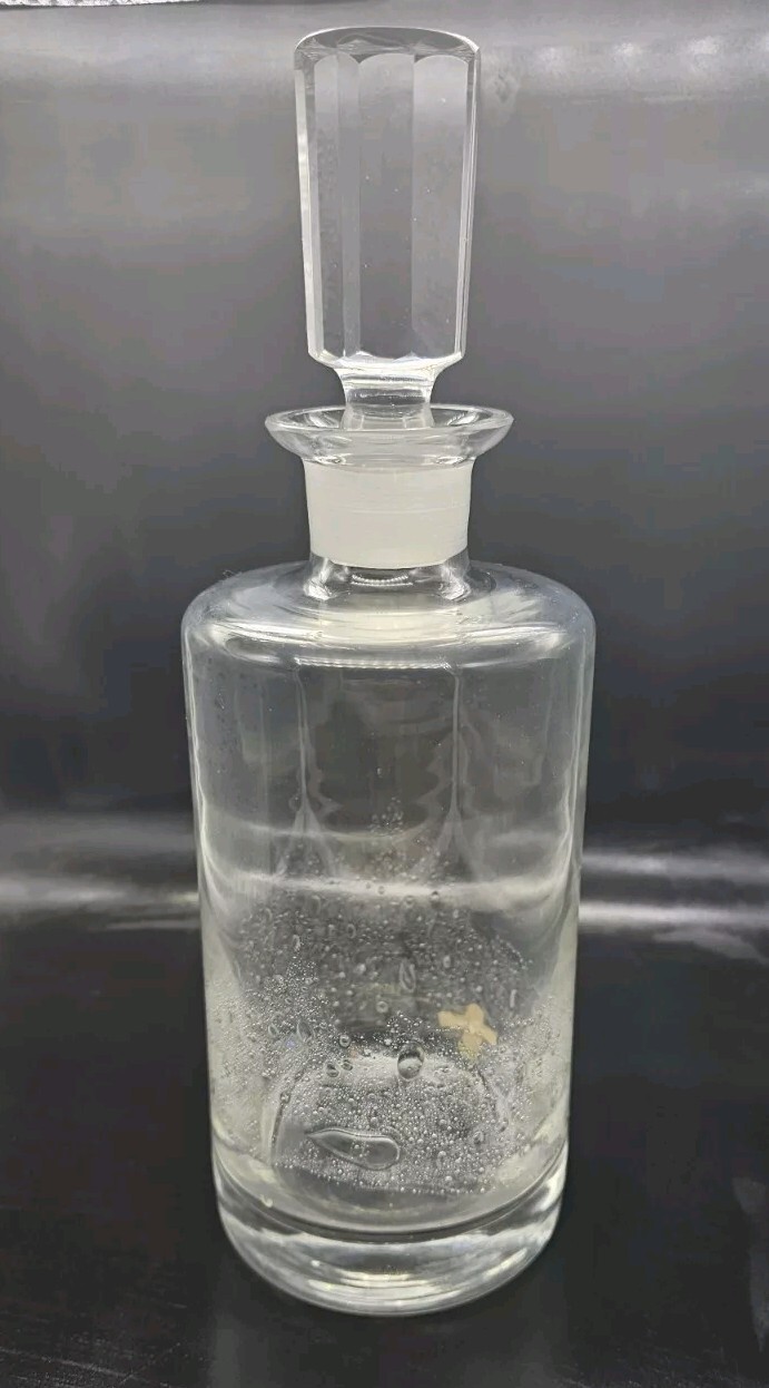 Eisch Bottle Crystal Liquor Decanter Art Glass w/ Stopper German Silberperle