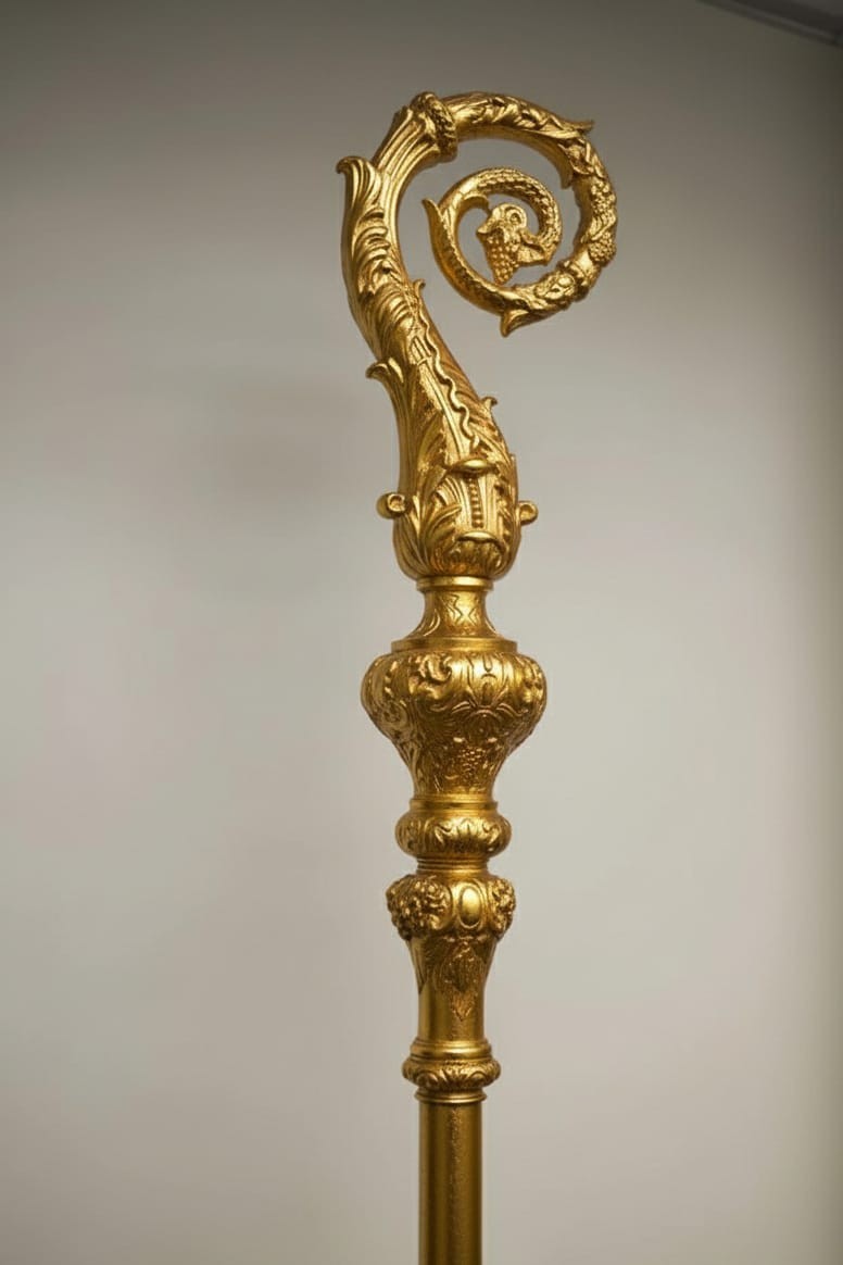 BRASS CROZIER Polish Staff Crosier Bishop Quality Craftsmanship, 70