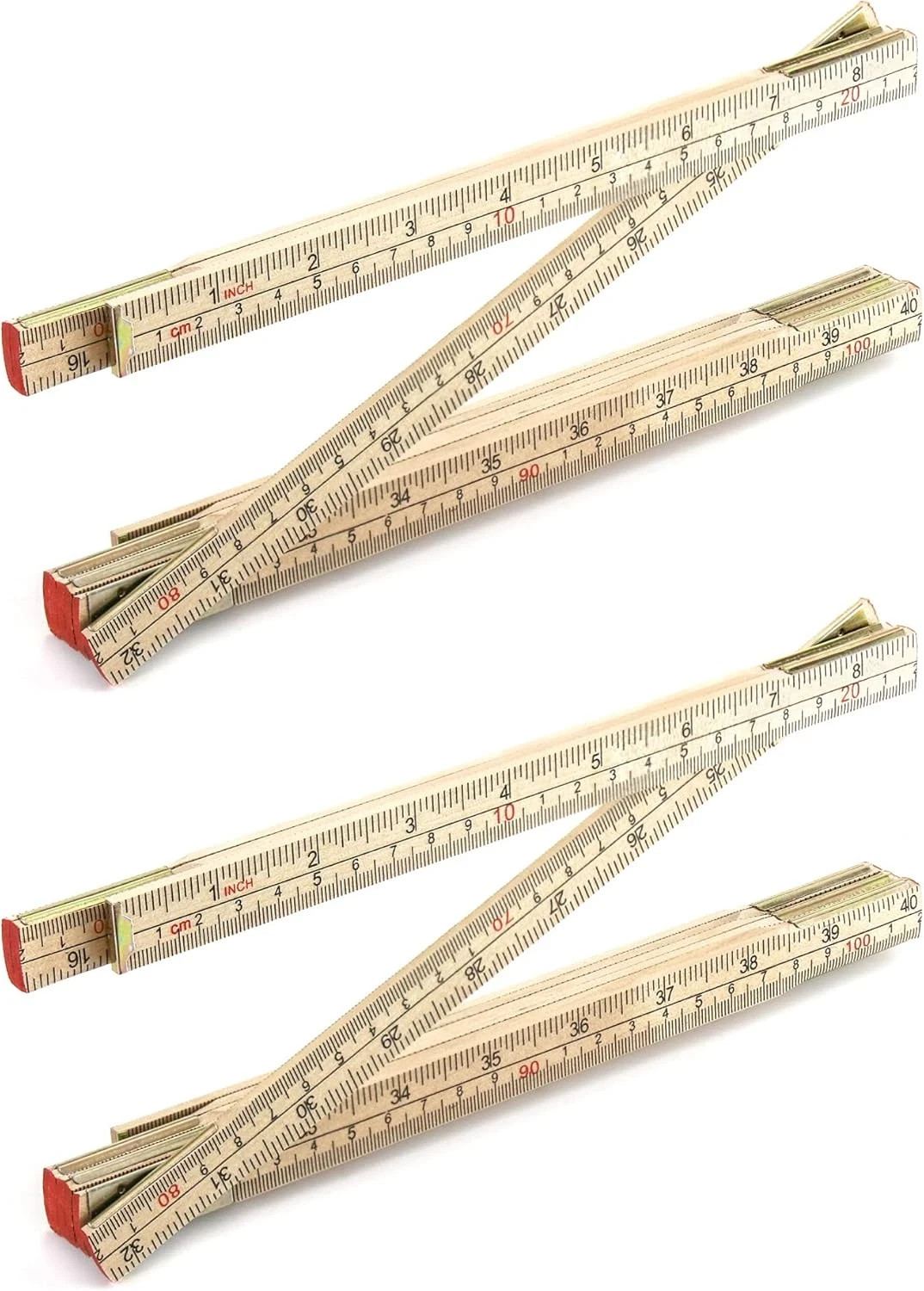 2 Pack 6FT Folding Wood Ruler – Dual-Sided US & Metric Carpenter Measuring Tool 2 Pack 6FT Folding Wood Ruler – Dual-Sided US & Metric Carpenter Measuring Tool