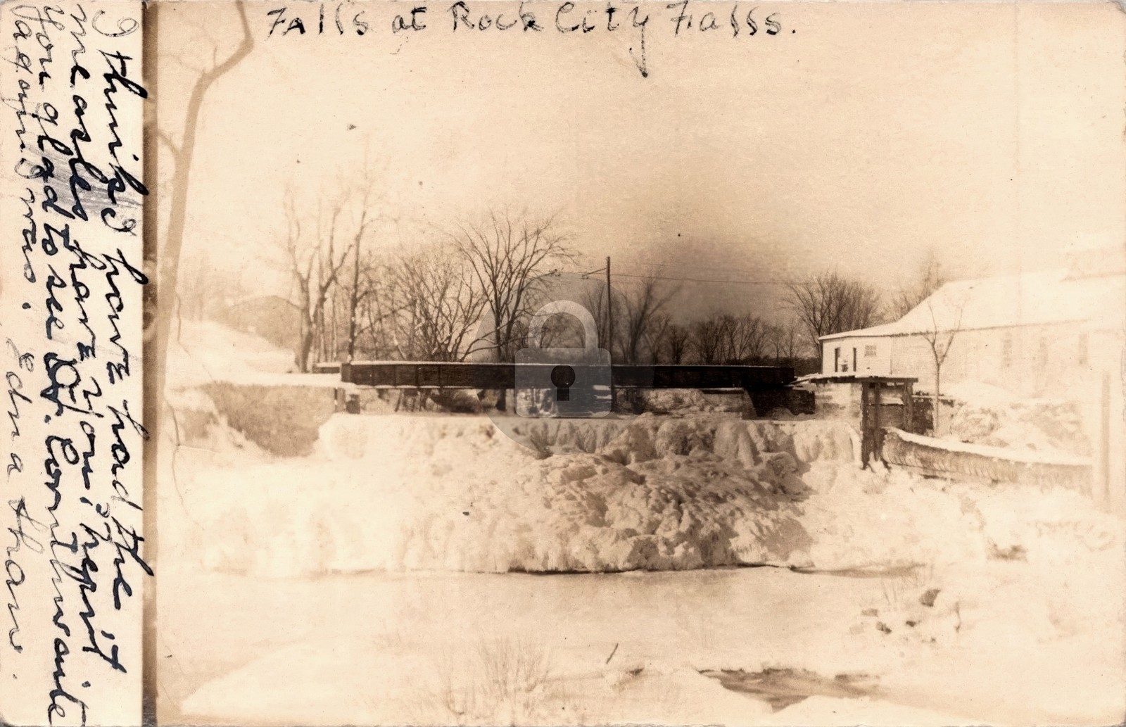 Winter Rock City Falls Milton NY Saratoga County RPPC Photo Postcard COPY