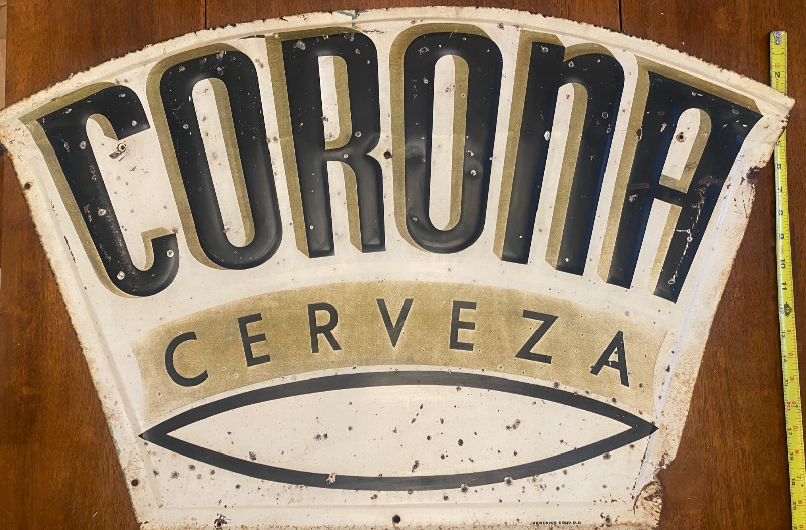 Puerto Rico, 1950-60s, Vintage Original CORONA BEER SIGN, Metal, 34\