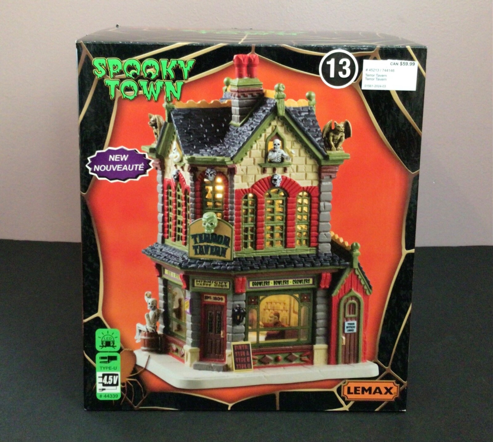 Lemax Spooky Town TERROR TAVERN Halloween Village Lighted Building 2024 NEW