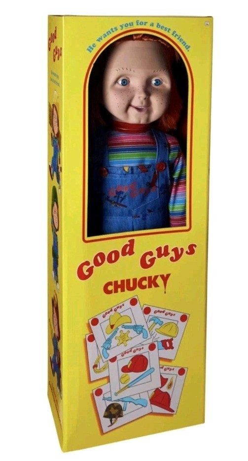 Spirit Halloween Prop Childs Play 2 30 Inch Good Guys Chucky Doll New Boxed TEAR Spirit Halloween Prop Childs Play 2 30 Inch Good Guys Chucky Doll New Boxed TEAR