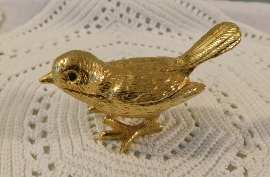 Vintage Florenza Lidded Bird Trinket Box Vintage Florenza Lidded Bird Trinket Box