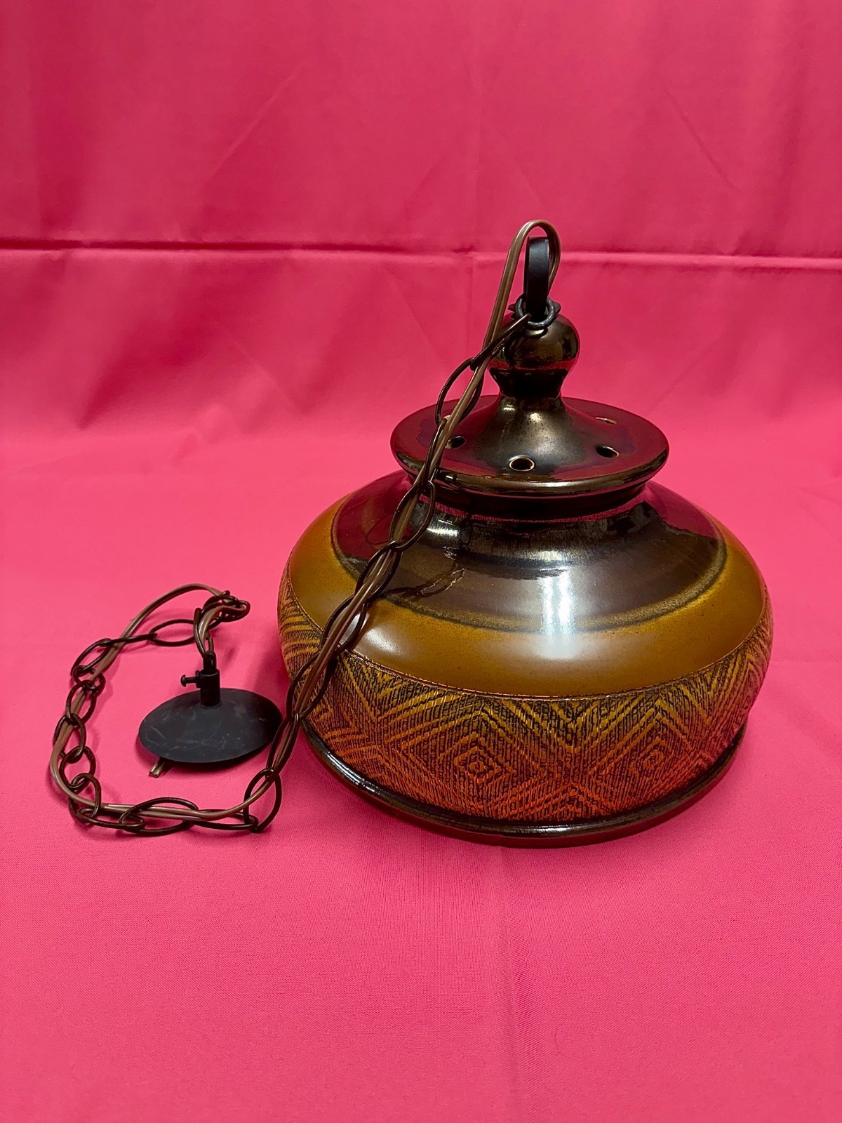 VINTAGE - EDUARDO VEGA SIGNED - HANGING LIGHT FIXTURE - CUENCA, ECUADOR