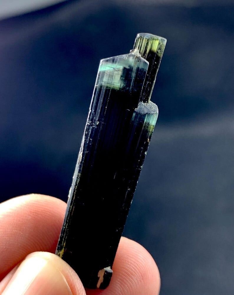 Blue and Green Cap Tourmaline Crystal- Raw Beryl Stone- Pakistan Minerals 9 gram Blue and Green Cap Tourmaline Crystal- Raw Beryl Stone- Pakistan Minerals 9 gram