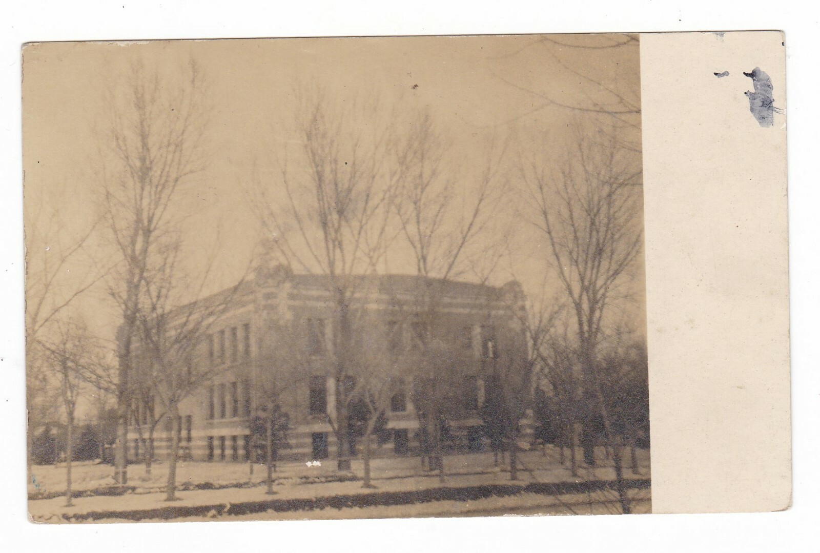 c1907 RPPC OSCEOLA NEBRASKA POLK COUNTY COURT HOUSE VINTAGE PHOTO POSTCARD NE 