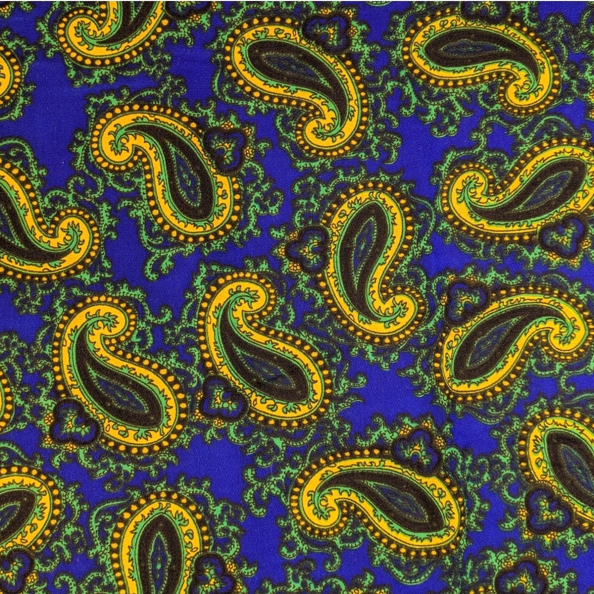 NWT 2 Yds Retro Vintage 1970s Groovy HIPPIE PAISLEY FABRIC Orlon Acrylic Challis NWT 2 Yds Retro Vintage 1970s Groovy HIPPIE PAISLEY FABRIC Orlon Acrylic Challis