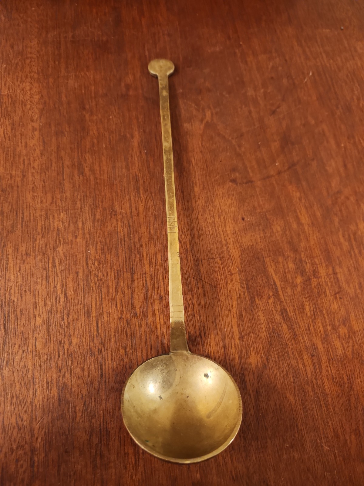 Vintage Copper LADLE  12”. Hammered Back Bowl