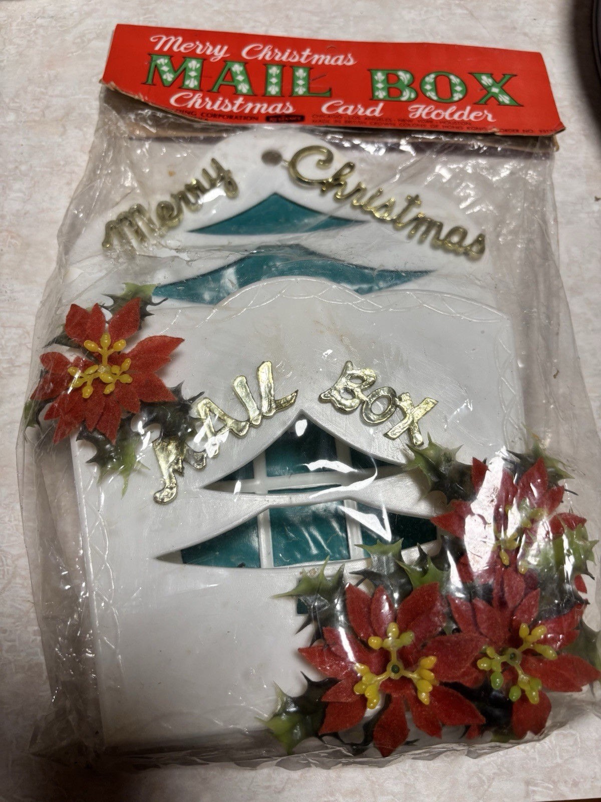 Vintage Christmas Decorations Holiday Mailbox New Rare Holly