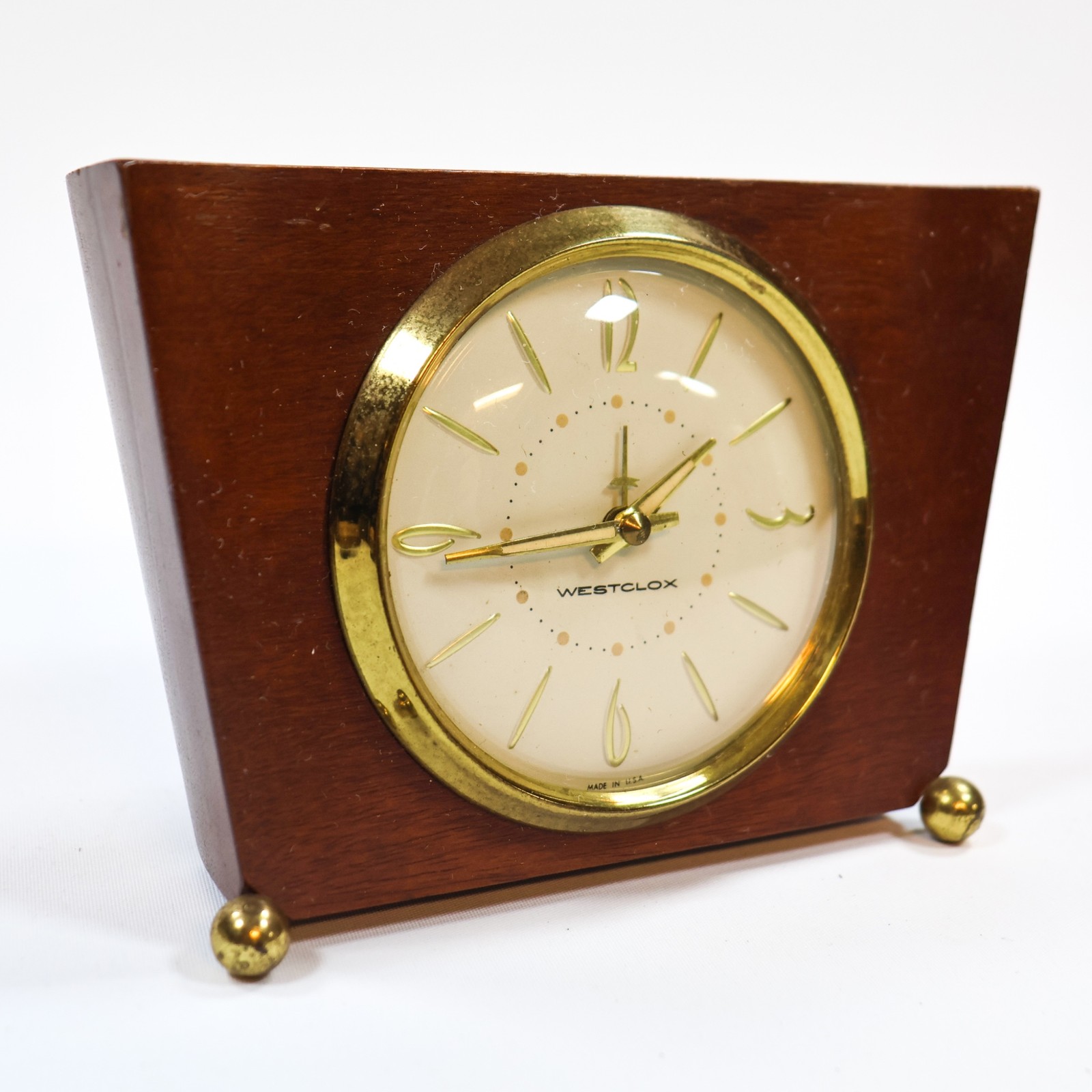 Vtg Westclox Legend Solid Mahogany Wood Alarm Clock MCM Eames Mid Century 1959 Vtg Westclox Legend Solid Mahogany Wood Alarm Clock MCM Eames Mid Century 1959