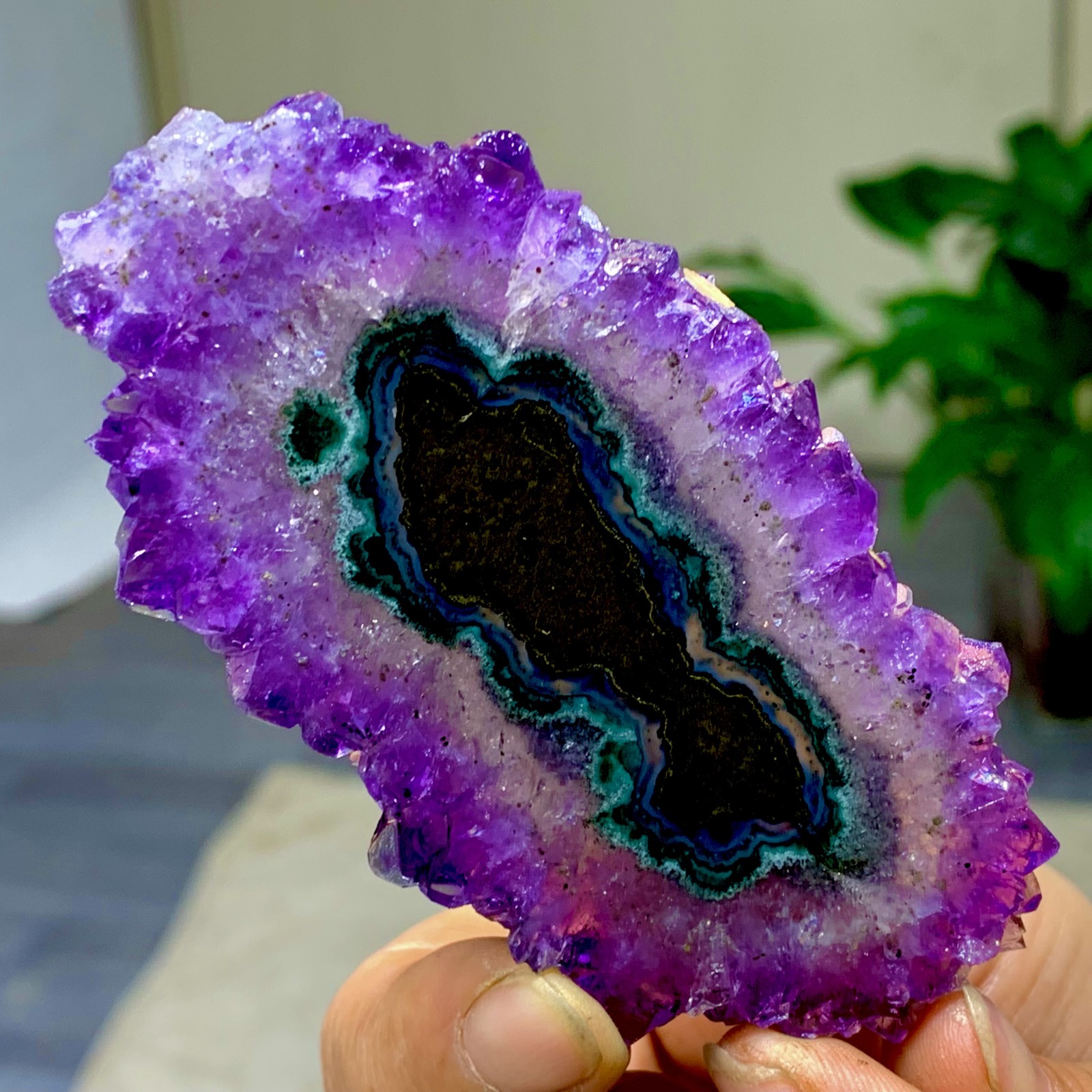 46G Natural high-quality Amethyst agate quartz cluster slice crystal mineral