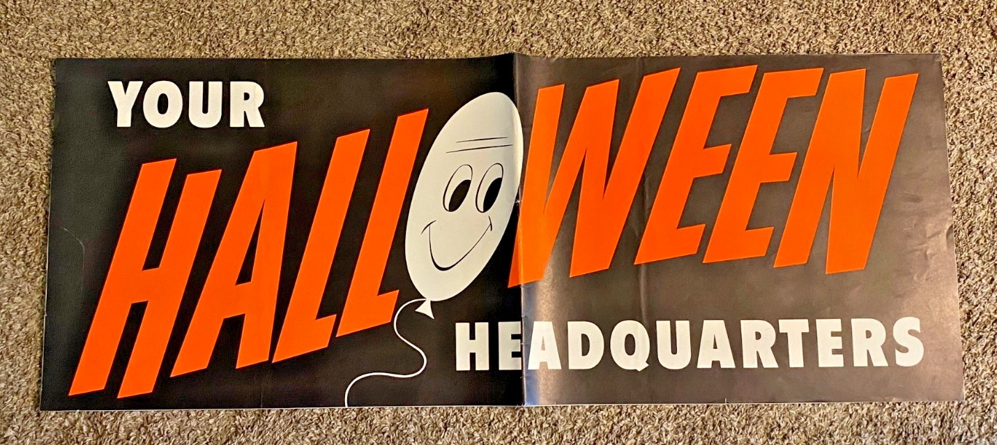 Vintage Ben Franklin 5 and Dime Store Hanging Halloween Sign 44 Vintage Ben Franklin 5 and Dime Store Hanging Halloween Sign 44