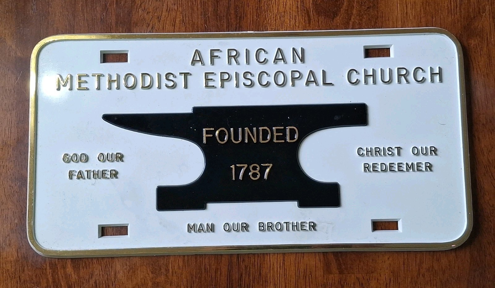 Vtg African Methodist Episcopal AME Church Ethnic BLACK Vanity License Car Plate Vtg African Methodist Episcopal AME Church Ethnic BLACK Vanity License Car Plate