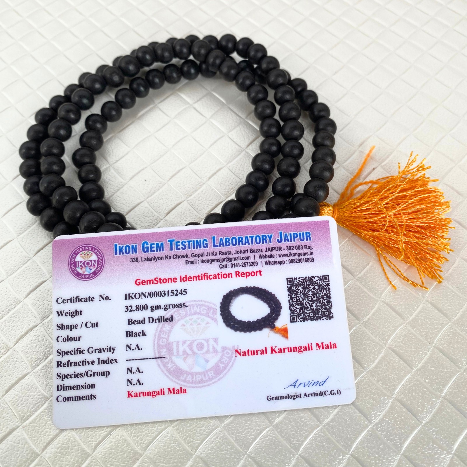 Lab Certified Ebony Wood 108+1 Beads 8 mm, Natural Karungali Malai Mala ROSARY Lab Certified Ebony Wood 108+1 Beads 8 mm, Natural Karungali Malai Mala ROSARY