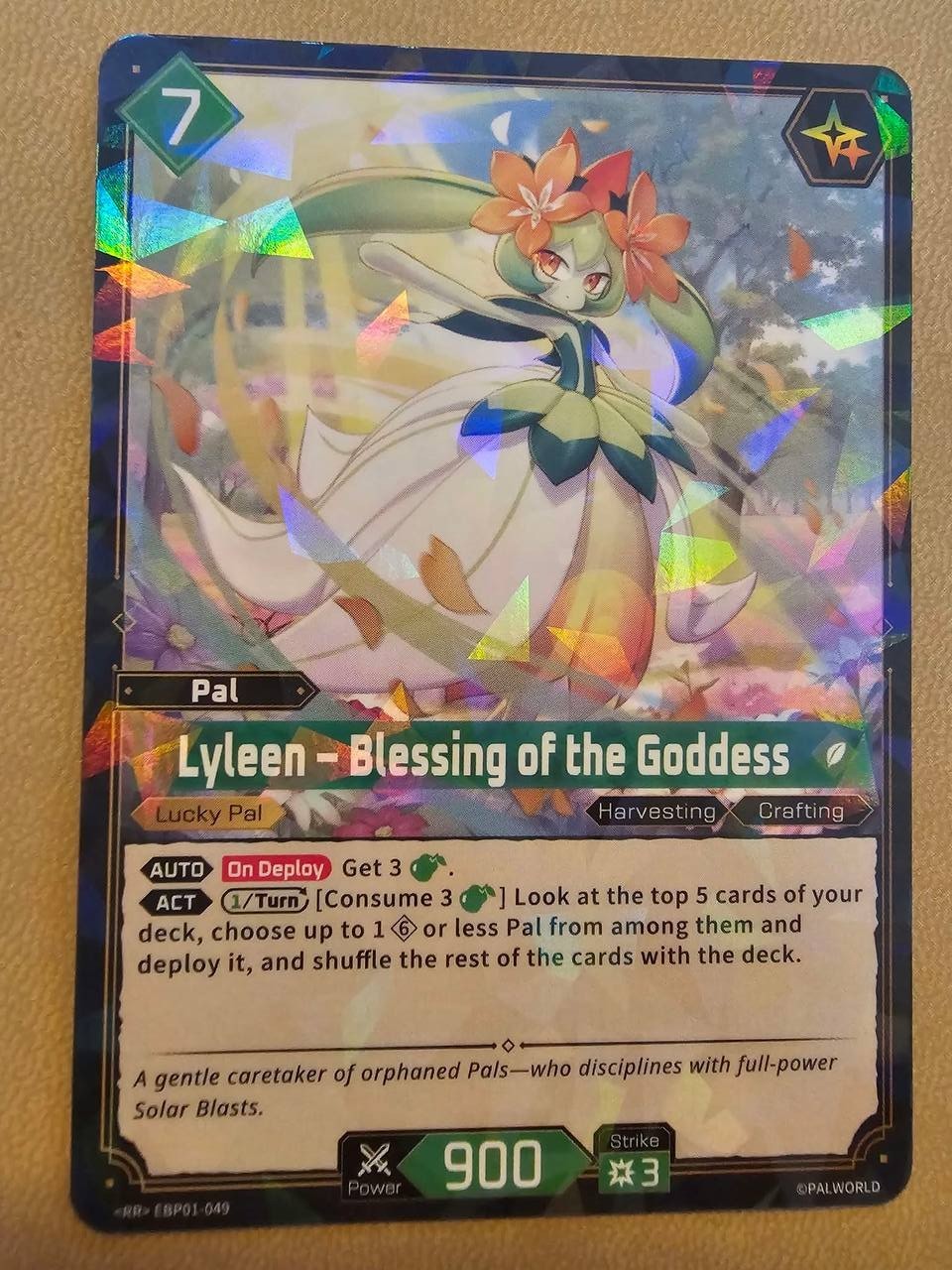 Palworld TCG Lyleen - Blessing of the Goddess EBP01-049 NM+ RR EN 1st Edition Palworld TCG Lyleen - Blessing of the Goddess EBP01-049 NM+ RR EN 1st Edition