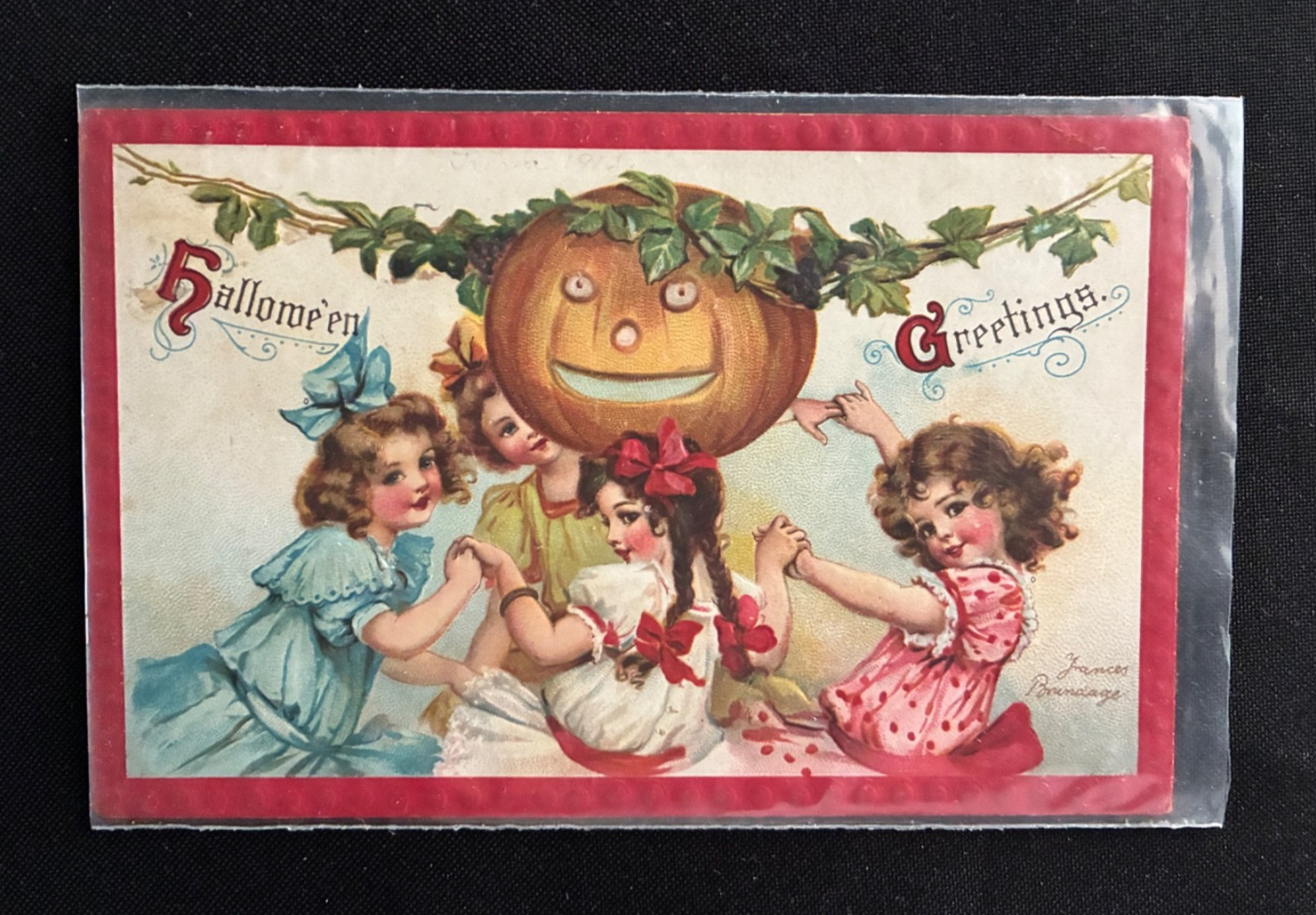 Antique Vintage Halloween Postcard, Brundage #120, Gabriel Germany, Embossed Antique Vintage Halloween Postcard, Brundage #120, Gabriel Germany, Embossed