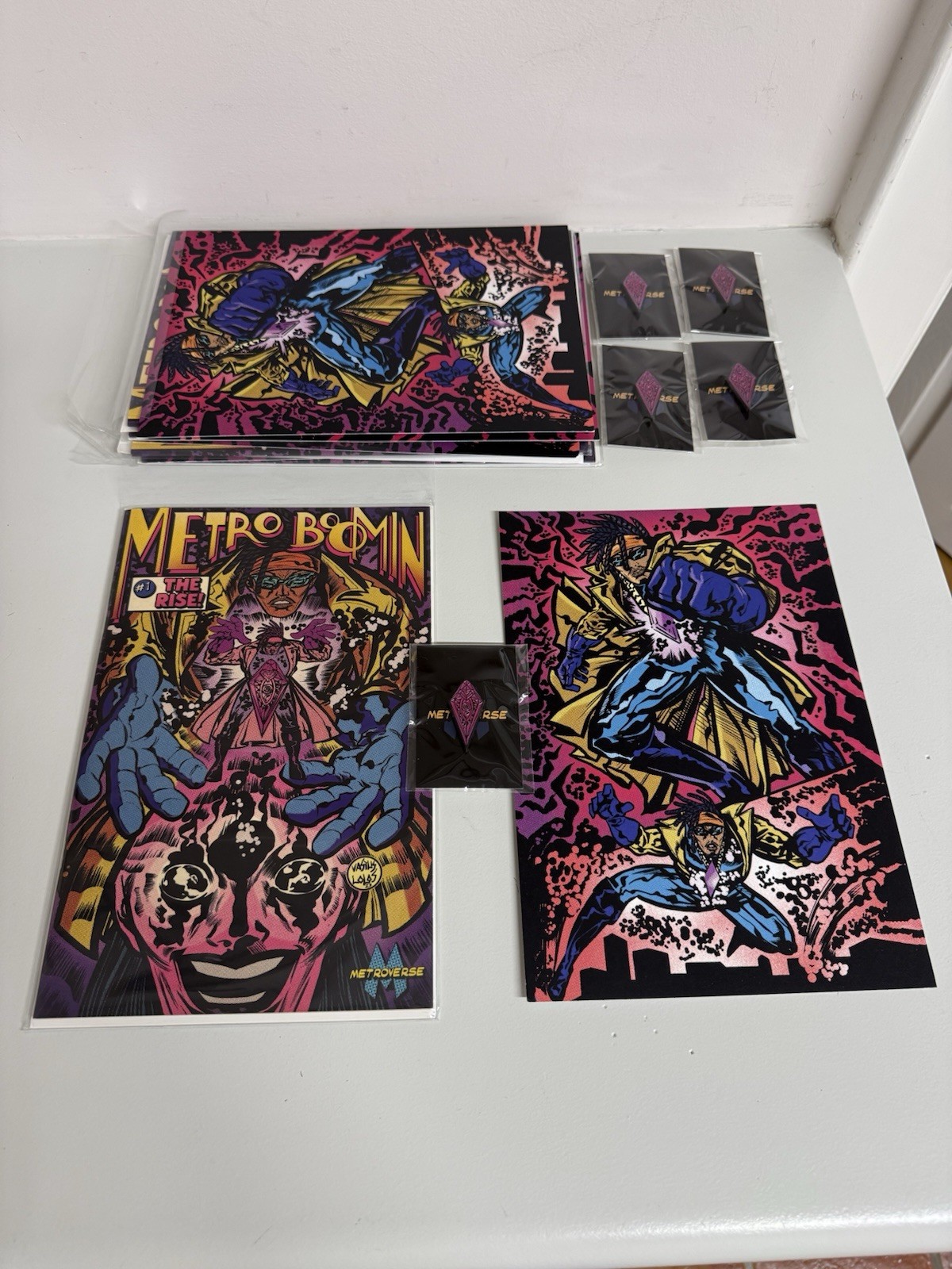 Metro Boomin The Rise #1 Comic Book First Print with Art Print & Enamel Pin 2024 Metro Boomin The Rise #1 Comic Book First Print with Art Print & Enamel Pin 2024