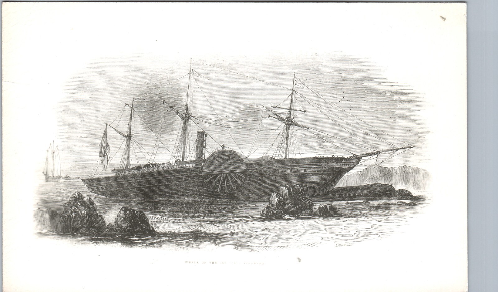 SS COLUMBIA (1857) real photo postcard rppc historic steamship