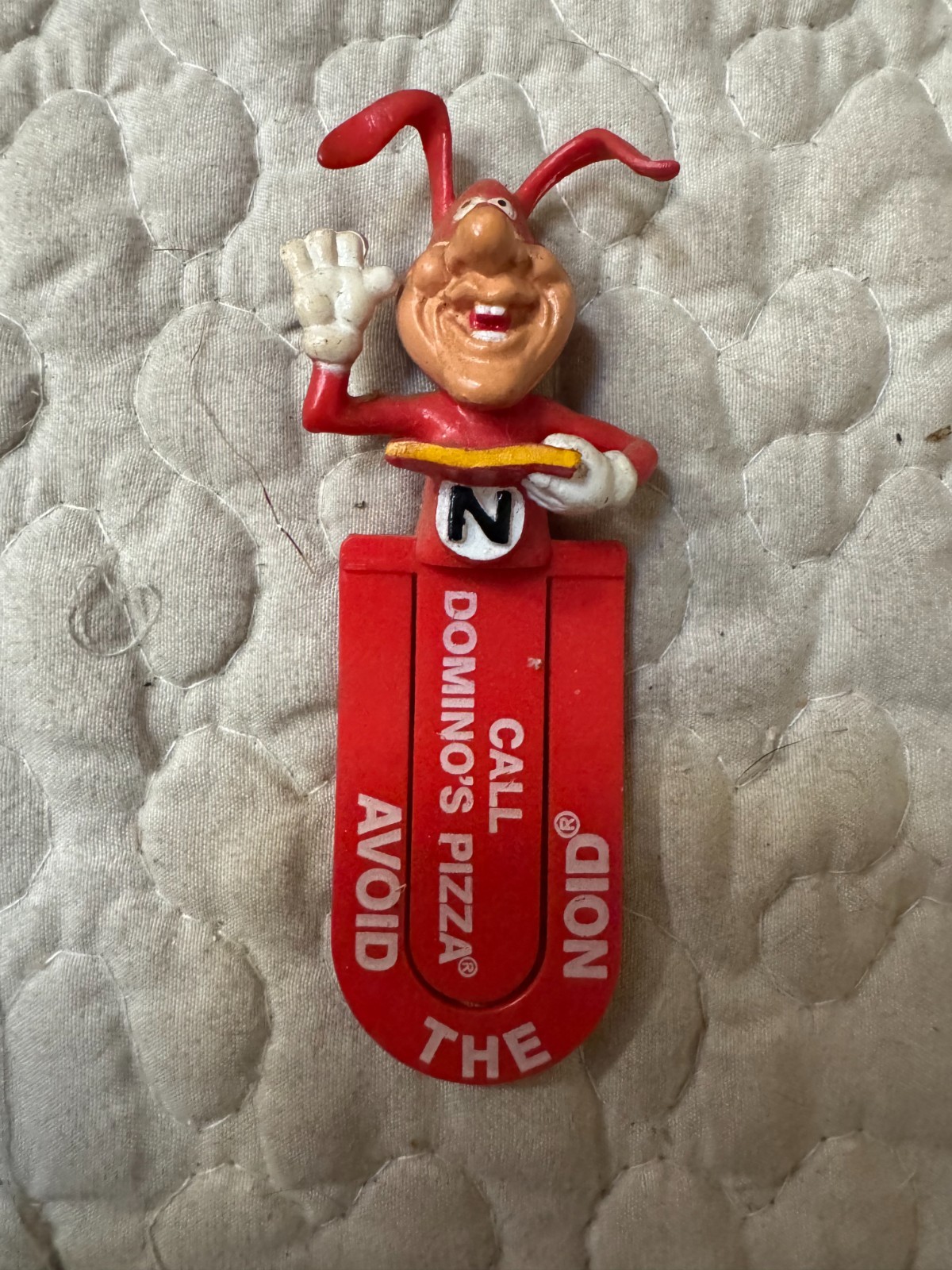 Vintage 1989 Domino\'s Pizza Noid Advertising Plastic Bookmark Figure Promo RARE Vintage 1989 Domino\'s Pizza Noid Advertising Plastic Bookmark Figure Promo RARE