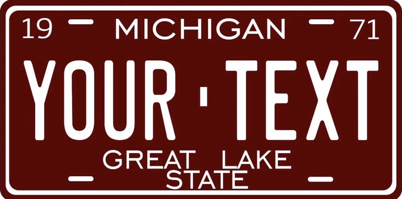 Michigan 1971 License Plate Personalized Custom Auto Bike Motorcycle Moped Tag Michigan 1971 License Plate Personalized Custom Auto Bike Motorcycle Moped Tag