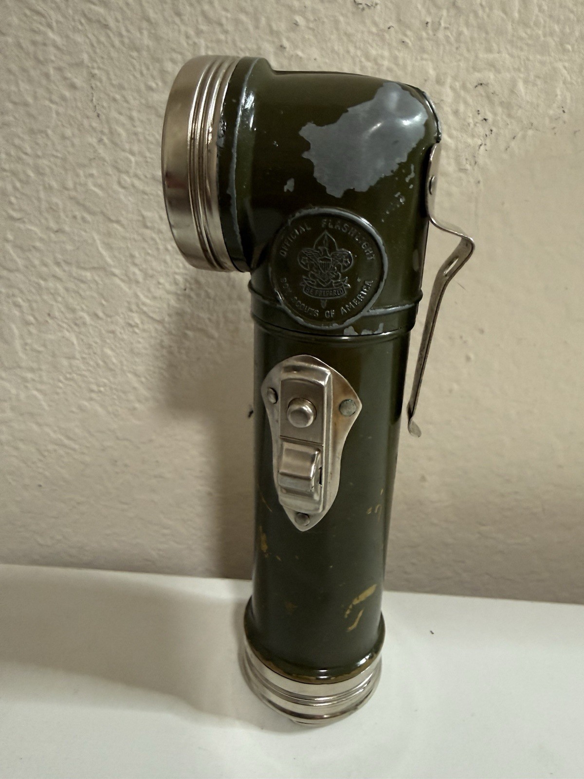 Vintage BSA Boy Scouts Official Flashlight Bright Star USA Right Angle Metal