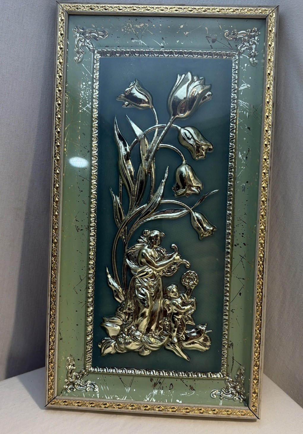 Vintage Spring Metalcraft 3D Embossed Seasons Wall Hanging Four Seasons Vintage Spring Metalcraft 3D Embossed Seasons Wall Hanging Four Seasons