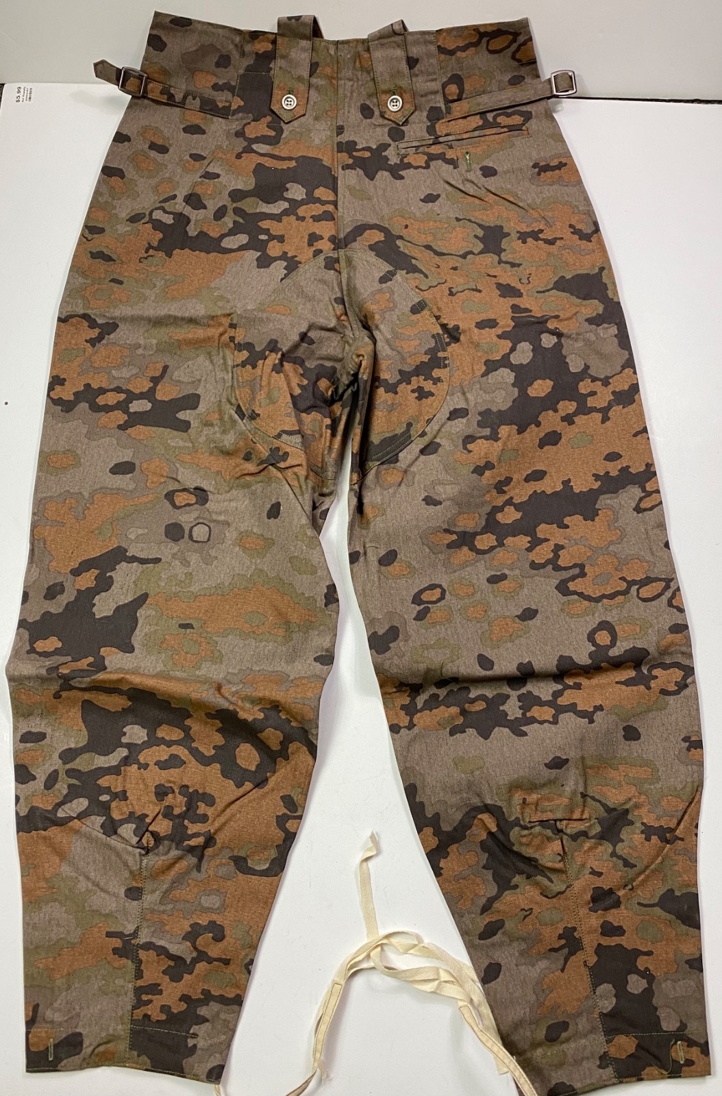 WWII GERMAN WAFFEN FALL OAK CAMO FIELD TROUSERS- SIZE 3 34-36 WAIST