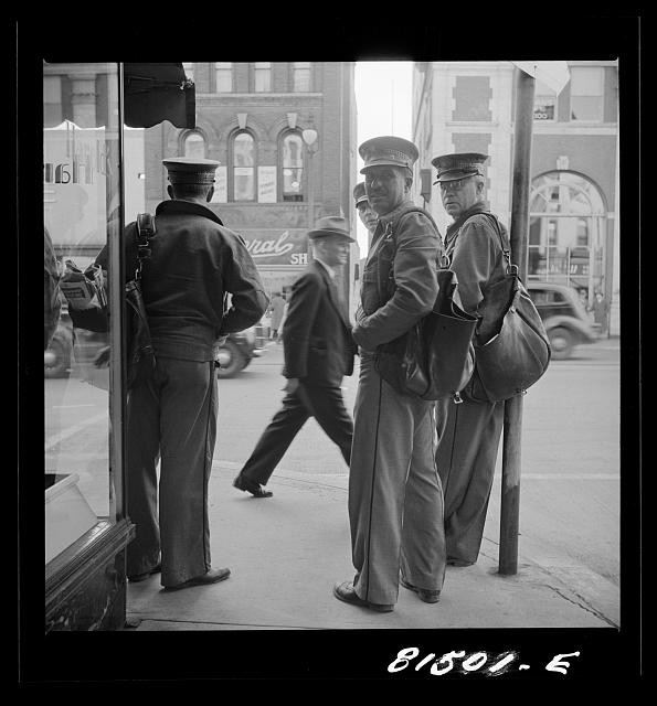 Photo:Boston MA 1930s Sailors on Street Outside Shop Window