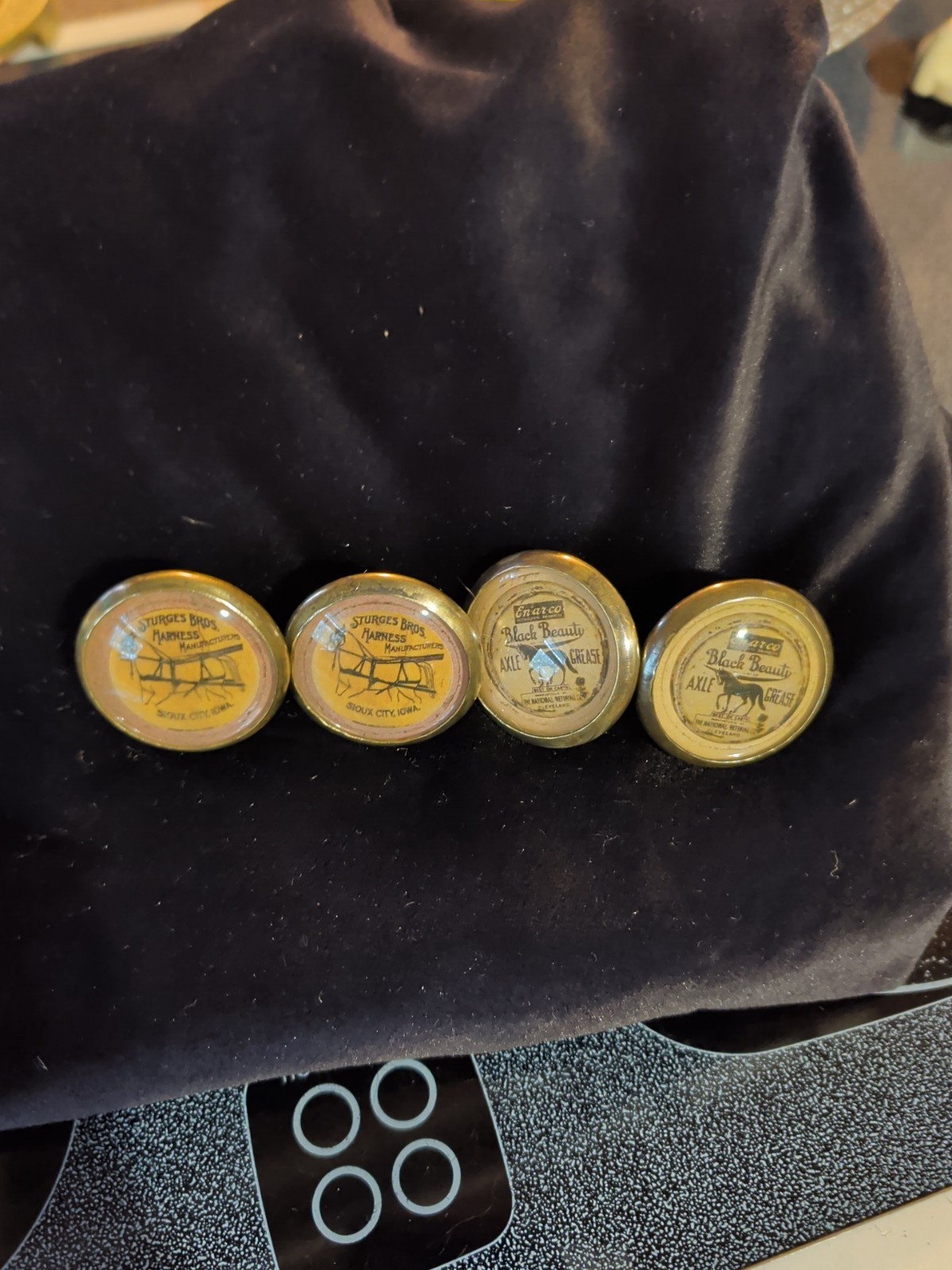 Bridle Rosette's Harness Farm Collection 2 Pair 2 in brass and glass Bridle Rosette's Harness Farm Collection 2 Pair 2 in brass and glass