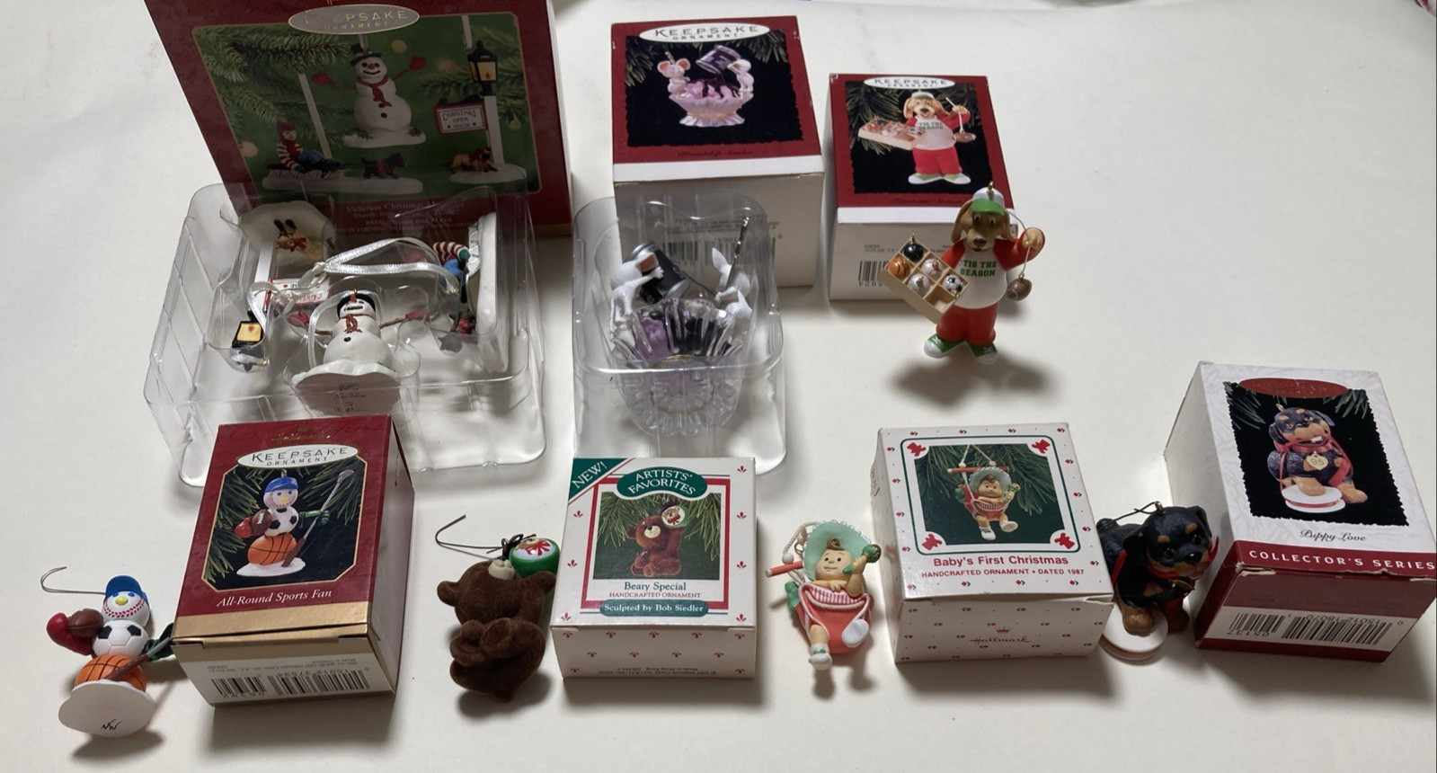 Lot of 7 Assorted Hallmark Keepsake Christmas Ornaments 1987-2001