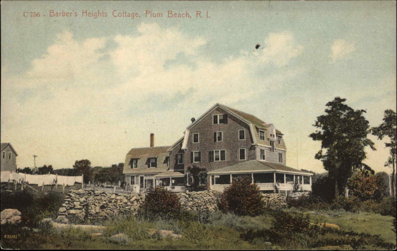 Plum Beach Rhode Island RI Barber's Heights Cottage c1910 Vintage Postcard Plum Beach Rhode Island RI Barber's Heights Cottage c1910 Vintage Postcard