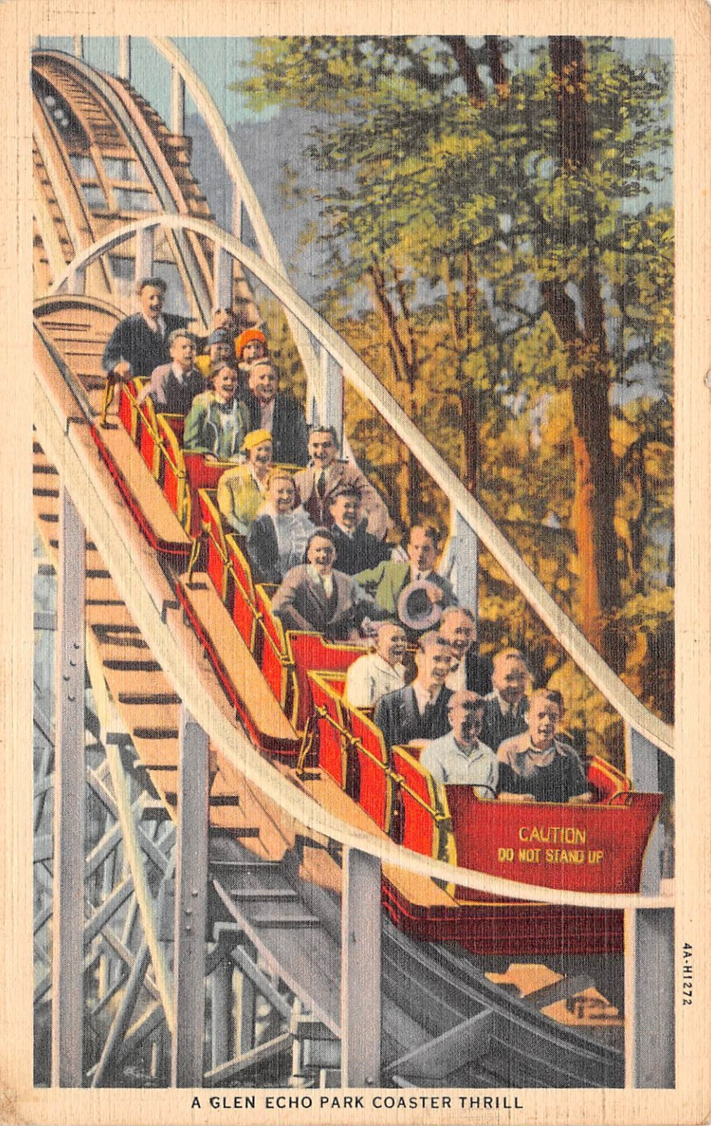Glen Echo Park Roller Coaster Ride Glen Echo Maryland 1947 Postcard Glen Echo Park Roller Coaster Ride Glen Echo Maryland 1947 Postcard