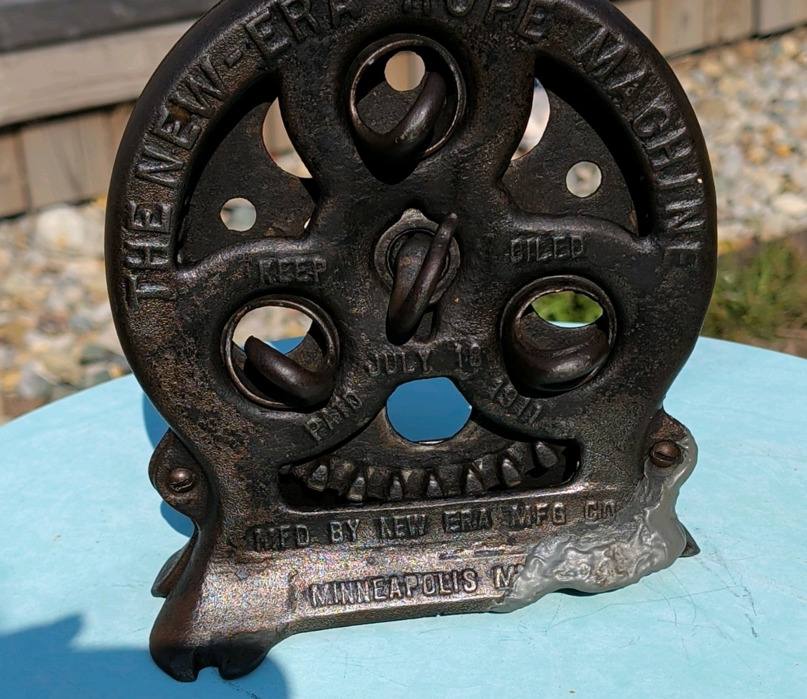 Antique cast iron New Era Rope Machine- Pat. July 18 1911 