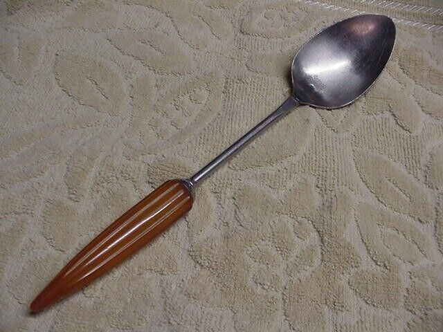 Vintage Small SERVING/COOKING SPOON Utensil ANDROCK BULLET BUTTERSCOTCH Bakelite