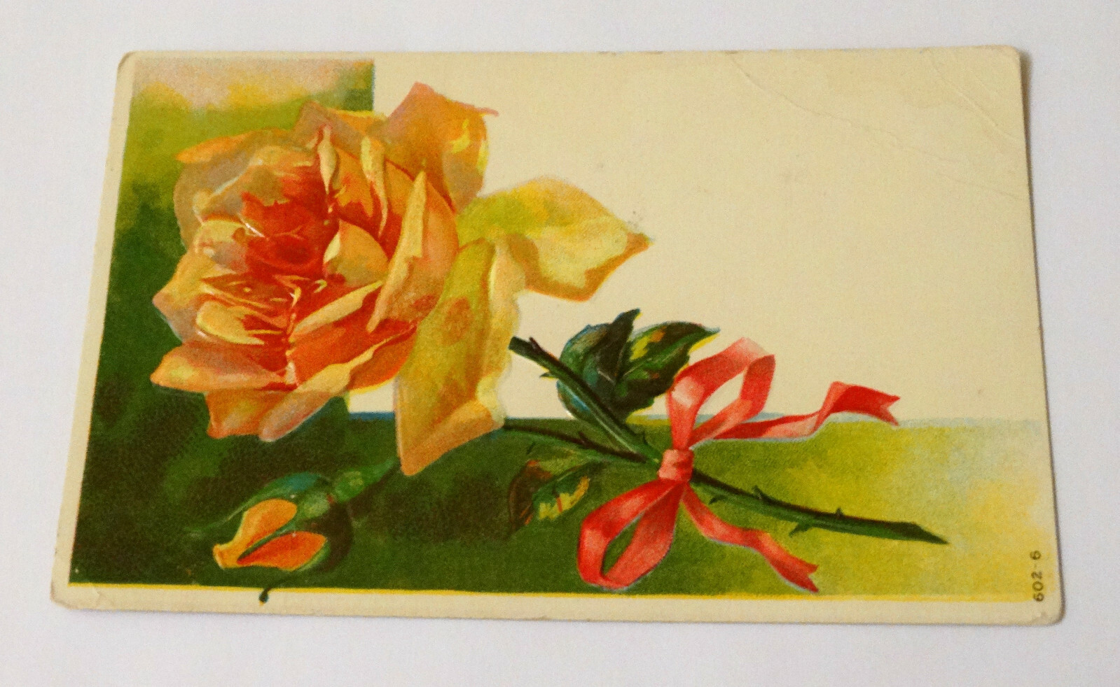 Rose Greetings Postcard Antique Embossed c1910 Rose Greetings Postcard Antique Embossed c1910