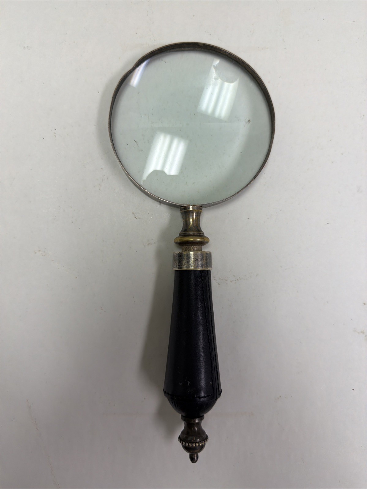 Vintage Magnifying Glass - Leather Wrapped Handle