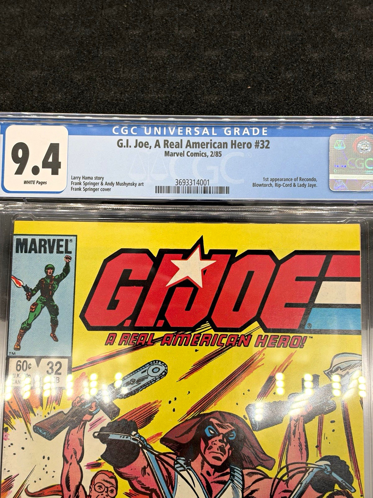 Marvel G.I. Joe A Real American Hero #32 (1985) CGC 9.4 Graded Comic Marvel G.I. Joe A Real American Hero #32 (1985) CGC 9.4 Graded Comic