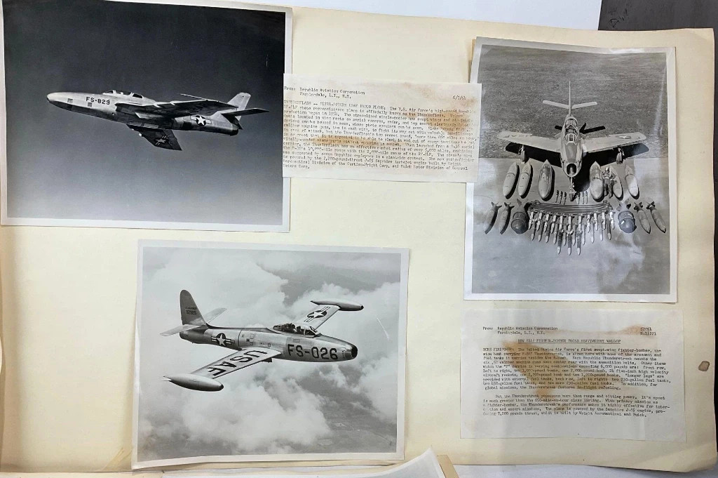 Vintage Cold War REPUBLIC AVIATION Jet Press Release Photographs RARE