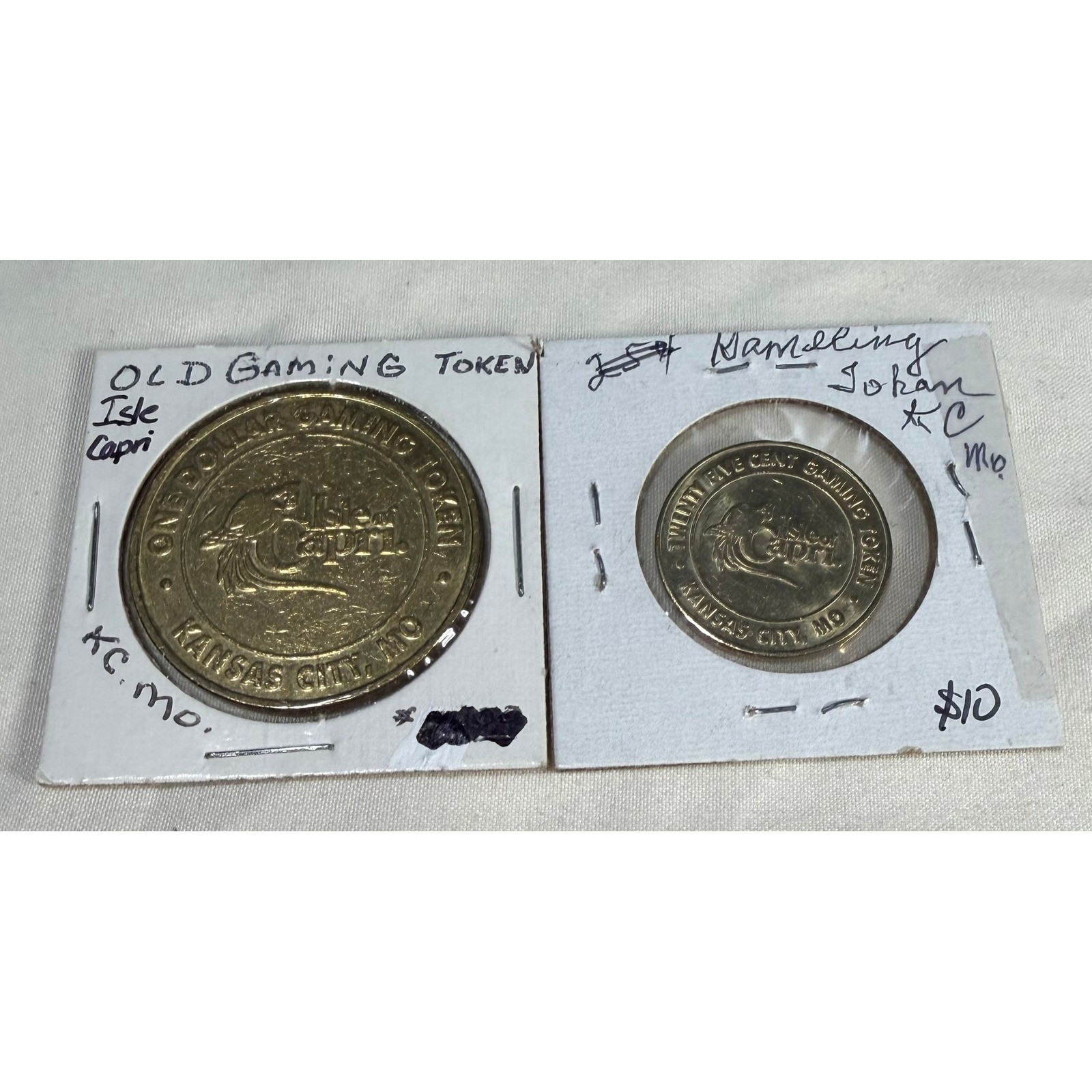 Isle of Capri Casino Kansas City MO Gaming Tokens $1 & 25 Cent Lot of 2 Vintage Isle of Capri Casino Kansas City MO Gaming Tokens $1 & 25 Cent Lot of 2 Vintage