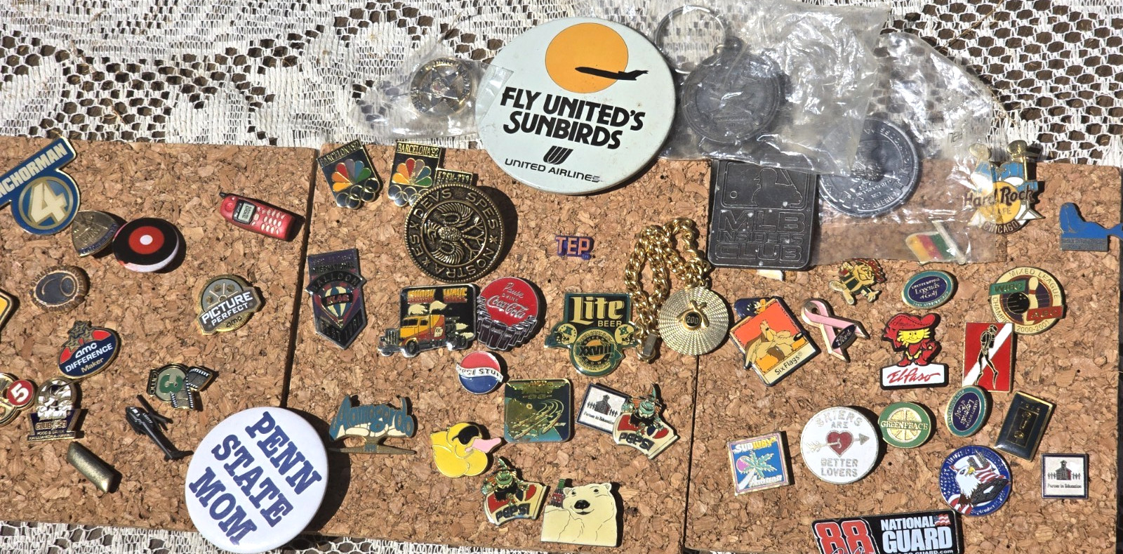 Huge Wholesale Lot 45+ Vintage Lapel Pin, PInbacks Medals & kEychain-NO clutches