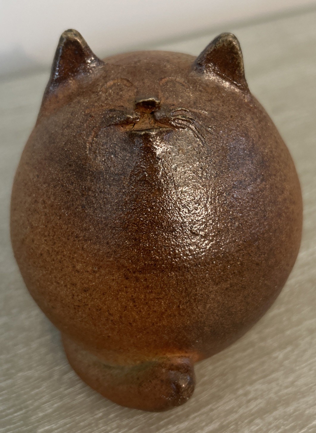 Whimsical Round Fat Chunky Ceramic Pottery Cat Figurine 4.5” Tall Whimsical Round Fat Chunky Ceramic Pottery Cat Figurine 4.5” Tall