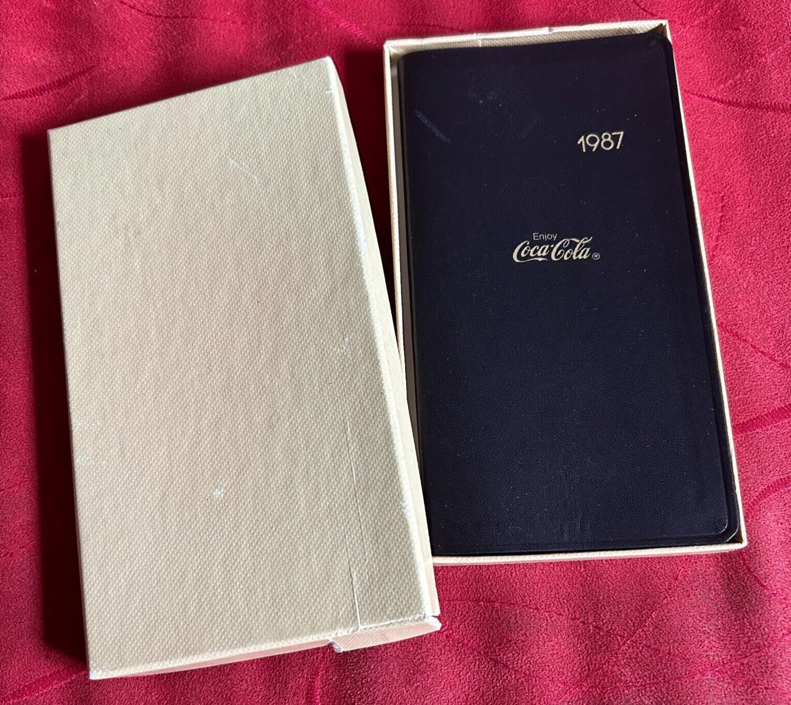 Coca Cola 1987 Personal Pocket Journal Calendar Date Booklet In Box