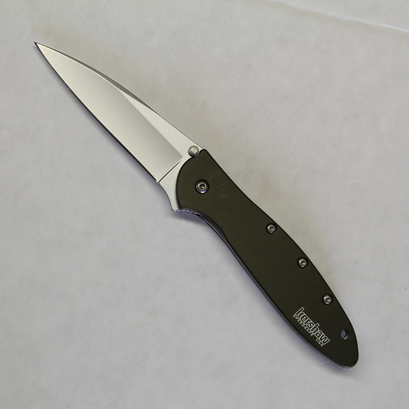 Kershaw Leek Olive Drab, 1660OL, Plain Edge, Speed Safe, Brand New, Factory 2nd