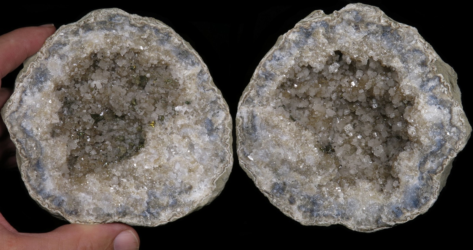 Amazing Chalcopyrite Crystals some Iridescent on Calcite 4-3/4\