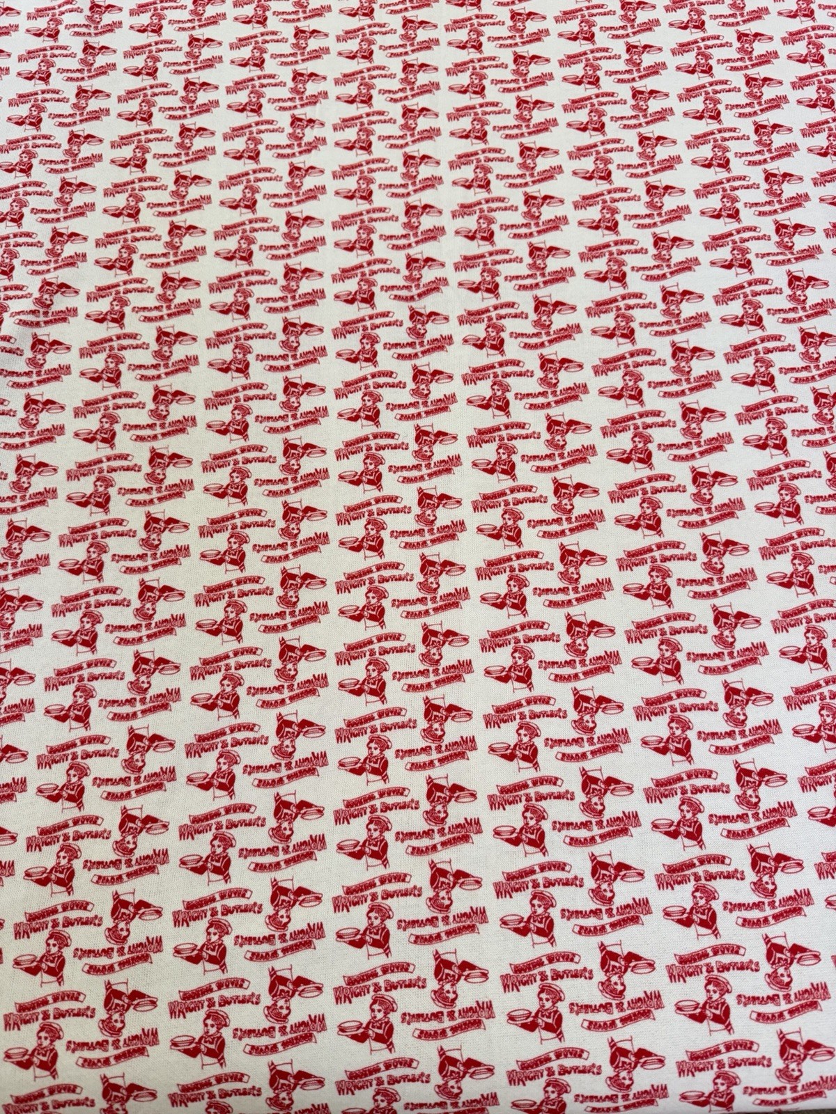 Vintage Wright’s Butter’s Red Novelty Retro Cotton Knit Fabric 45 x 60