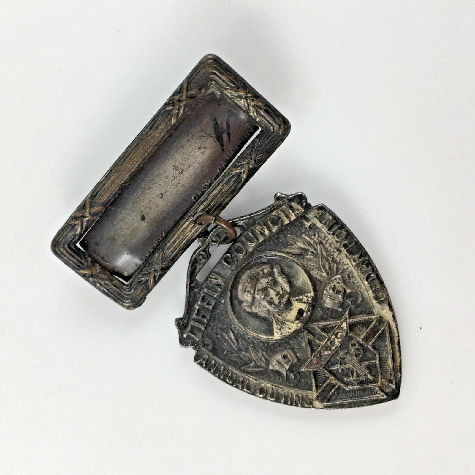 Antique 1916 Cedar Point Ohio Whitehead Hoag Pin Tiffin Annual Outing OH Gift