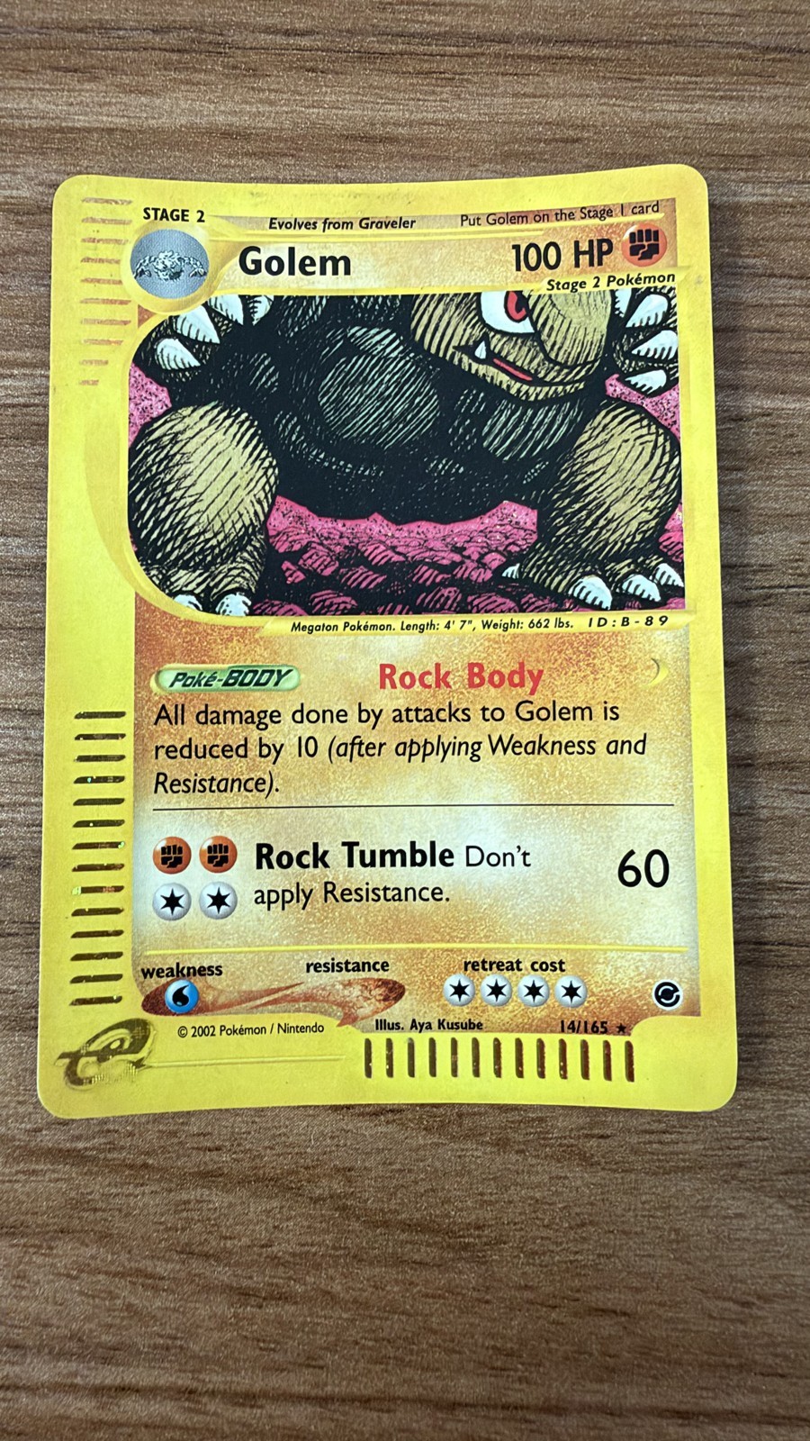 Golem Holo 14/165 Expedition Base Set 2002 ENG Pokemon WOTC - Light Played