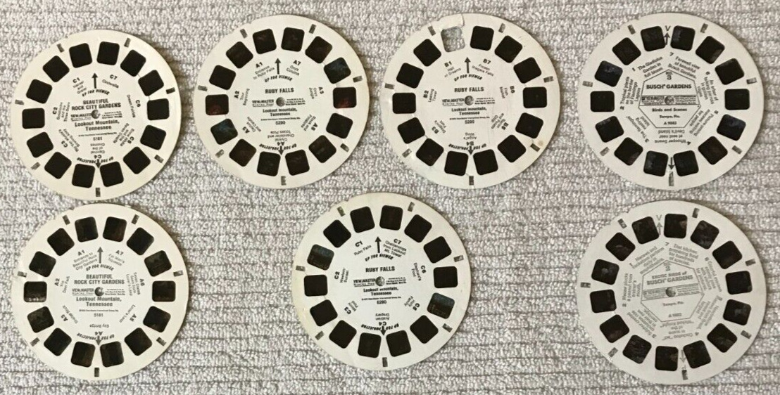 Lot 7 VIEW MASTER REELS, Ruby Falls Lookout Mountain Rock City Gardens Tennessee