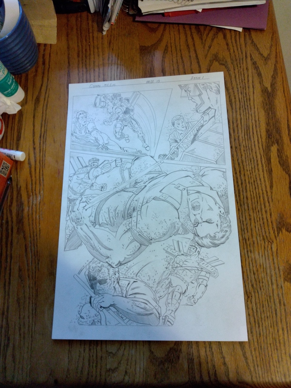 Original Artwork Compu-M.E.C.H. Pencils Page 13 Issue #1 By Theodore Riddle